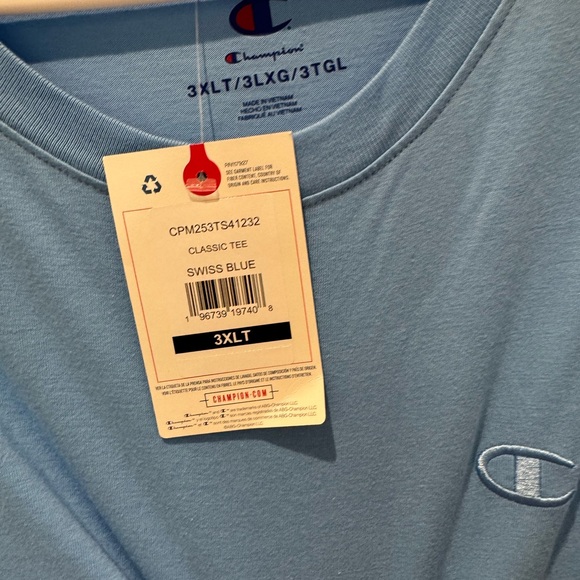 Champion Men's Light Blue Short Sleeve Tee - Picture 2 of 3